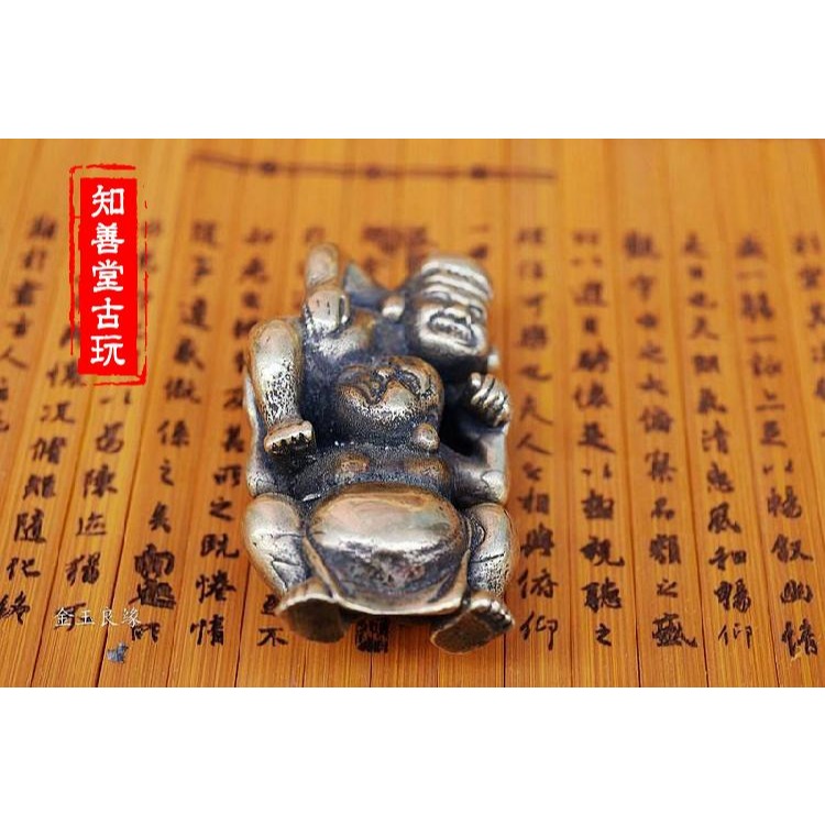 精純黃銅相撲人物手把件雜件掛件精雕玩件古玩老銅器小擺件車飾-細節圖2