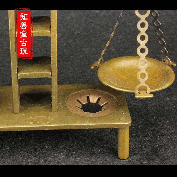 古玩雜項收藏 仿古純銅小稱精美全銅手工鑄造 天平公正稱擺件收藏-細節圖5