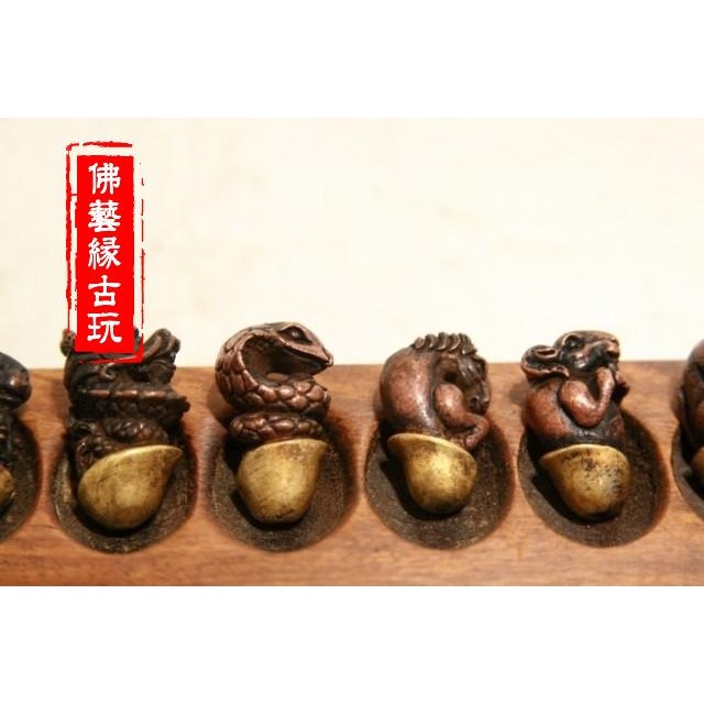 古玩雜項精美純銅首飾盒復古銅盒 純銅精雕 十二生肖珍品一套-細節圖10