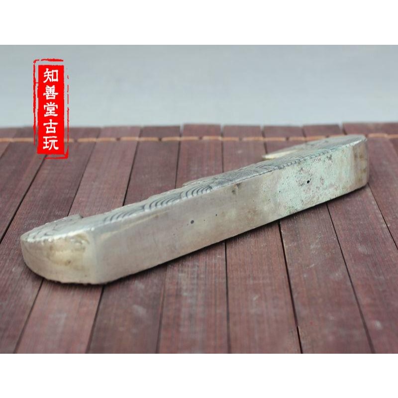 古玩雜項收藏 精美實用白銅雙龍戲珠筆架 筆託筆擱筆掛山-細節圖7