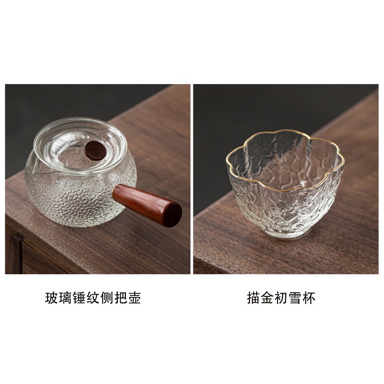 耐高溫錘紋玻璃側把煮茶壺茶水分離小青柑泡茶壺過濾花茶壺泡茶器-細節圖9
