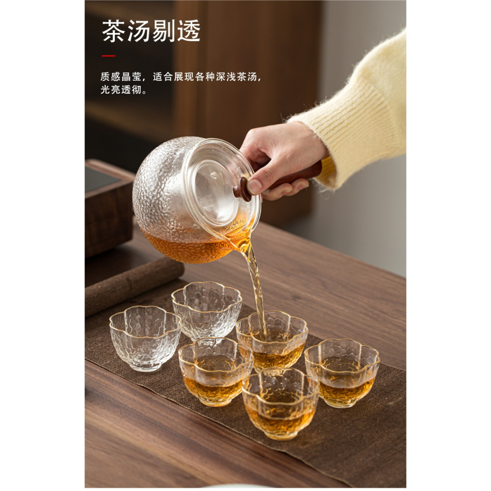 耐高溫錘紋玻璃側把煮茶壺茶水分離小青柑泡茶壺過濾花茶壺泡茶器-細節圖10