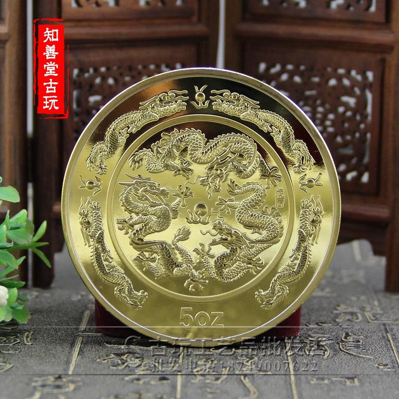 工藝品收藏紀念章 十二生肖紀念章1988年龍年賀歲5盎司金幣紀念章-細節圖4