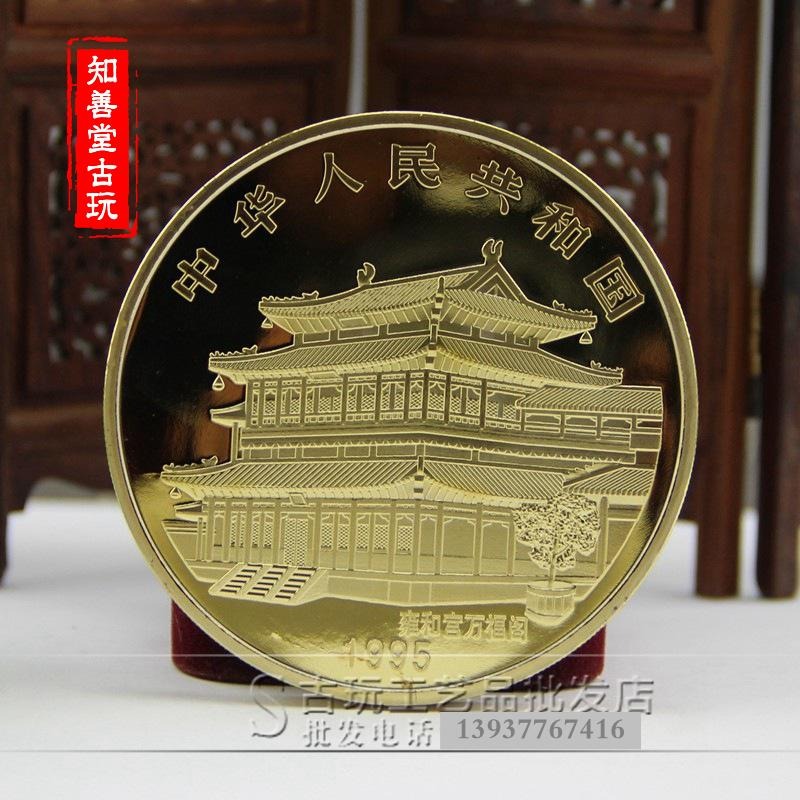 工藝品收藏紀念章 十二生肖紀念章1995年豬年賀歲5盎司金幣紀念章-細節圖2