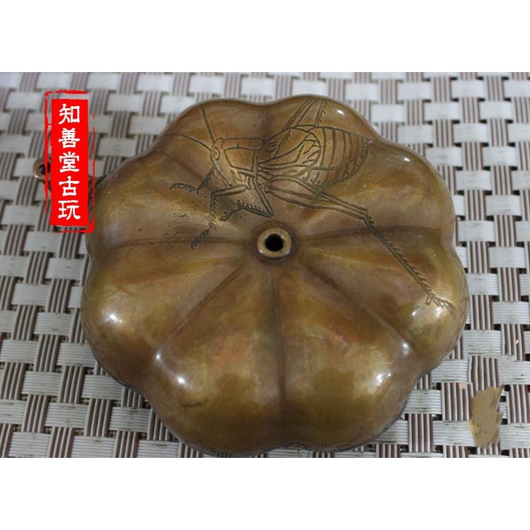 古玩雜項水滴硯臺磨墨水盂黃銅水滴文房四寶銅器硯滴擺件昆蟲水滴-細節圖2