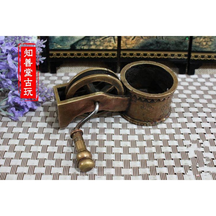 古玩雜項水滴硯臺磨墨水盂黃銅水滴文房四寶銅器硯滴擺件花鳥水滴-細節圖2