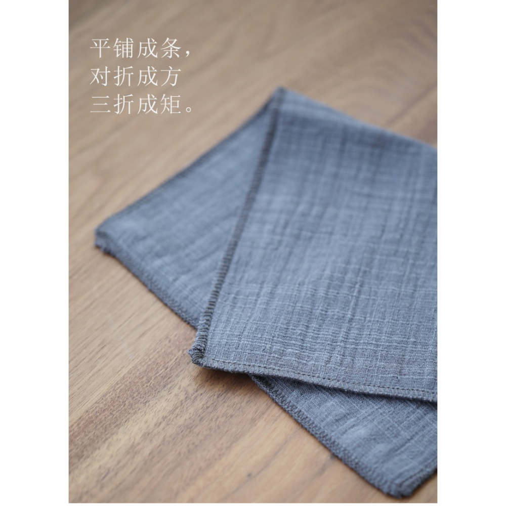 萬寒 亞麻手工縫制吸水茶巾功夫茶具配件禪意茶布抹桌布茶巾棉麻-細節圖10