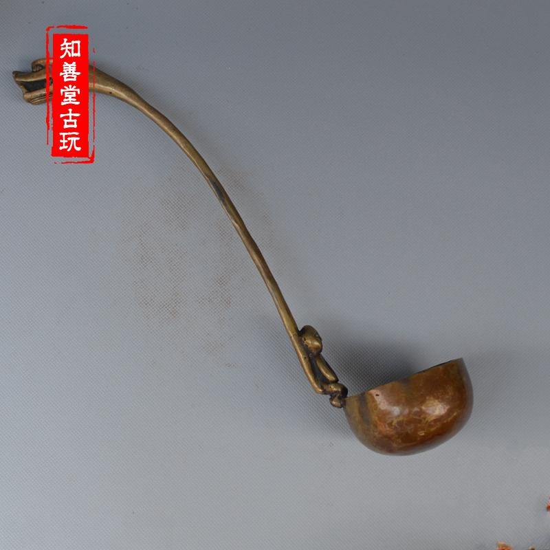 知善堂 仿古做舊古玩銅器雜項 商務禮品 家居裝飾 湯勺 飯勺 勺子-細節圖2