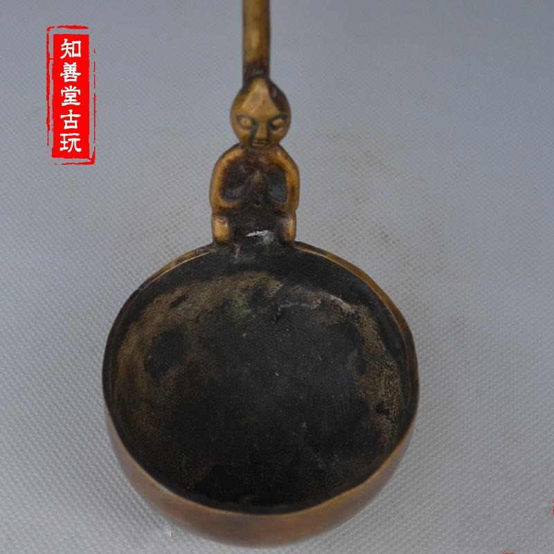 知善堂 仿古做舊古玩銅器雜項 商務禮品 家居裝飾 湯勺 飯勺 勺子-細節圖3