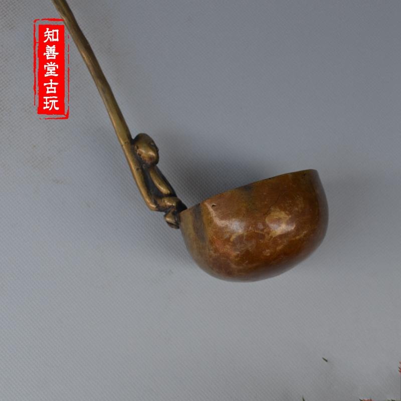 知善堂 仿古做舊古玩銅器雜項 商務禮品 家居裝飾 湯勺 飯勺 勺子-細節圖4