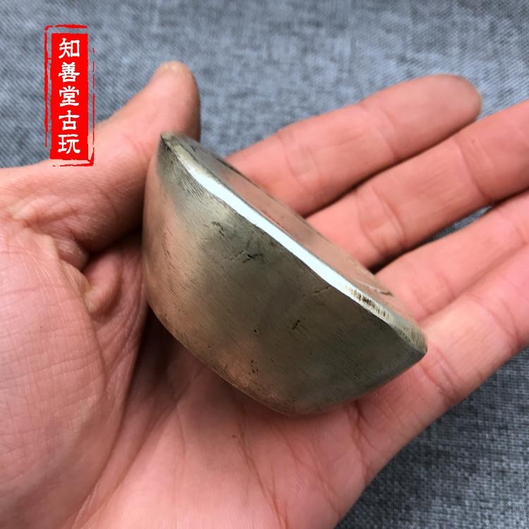 仿古馬蹄錢銅鍍銀銀錠銀條錢幣古幣把玩銀元寶擺件上中下字隨機發-細節圖8