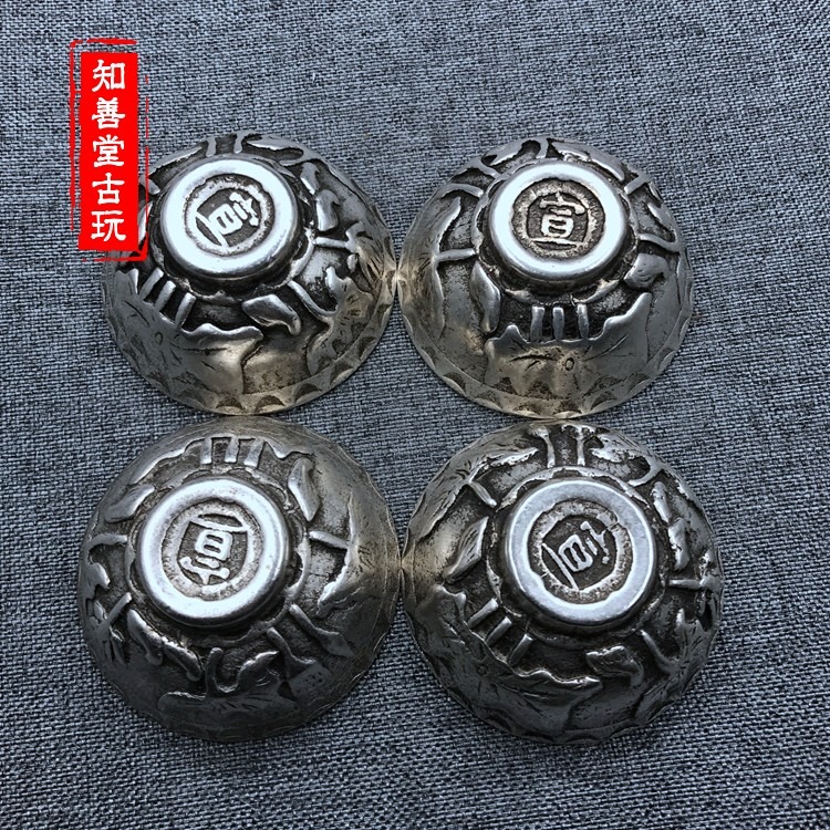 古玩雜項 仿古銅器白銅小茶碗擺件 小酒杯 家居裝飾工藝禮品收藏-細節圖10