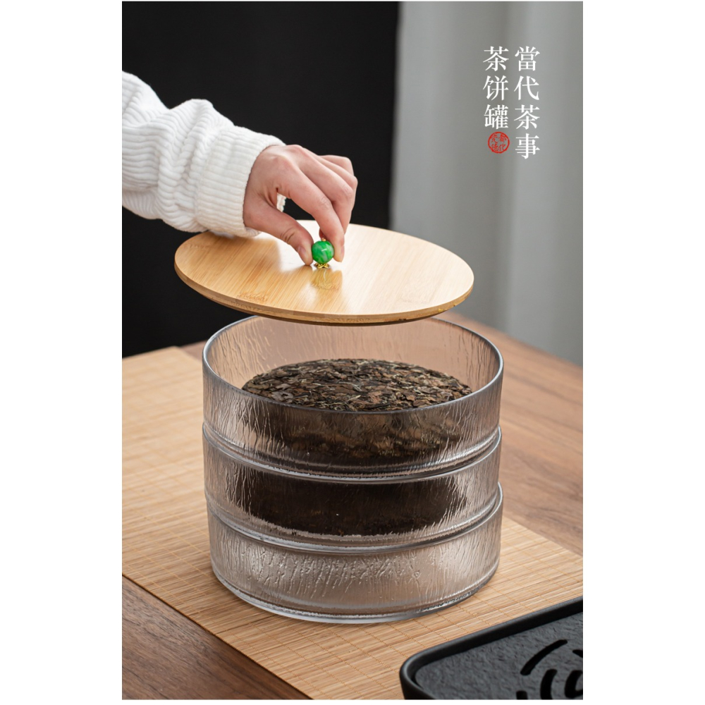 玻璃茶餅收納盒普洱茶餅盒多層茶餅架茶收納櫃茶葉罐分茶盒茶餅櫃-細節圖7