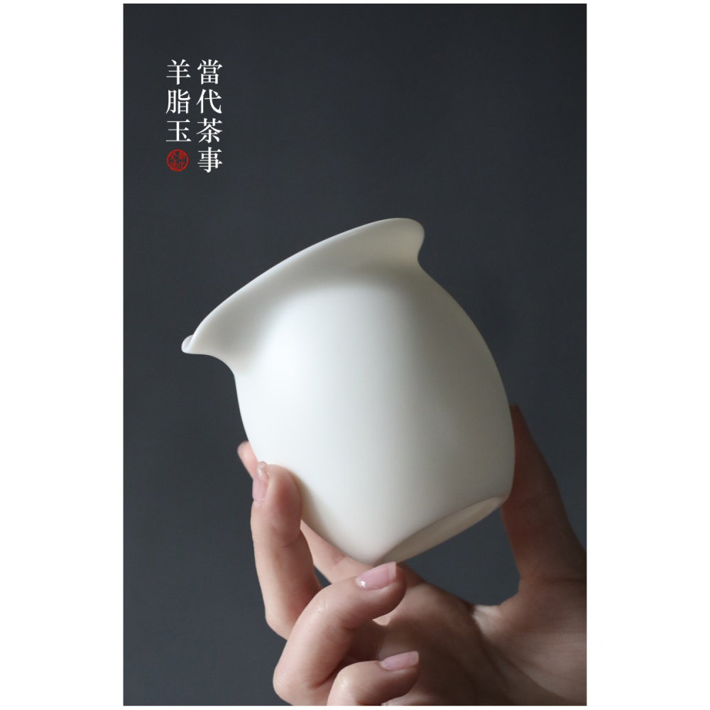 萬寒 白瓷公道杯茶漏套裝陶瓷茶漏杯公杯茶海單個茶具配件分茶器-細節圖7