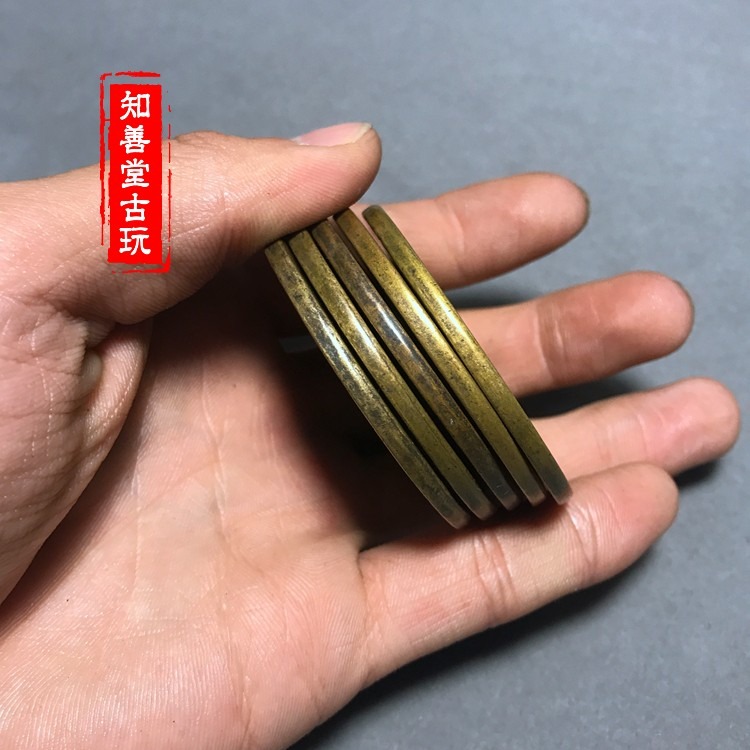 仿古純銅 黃銅做舊五帝錢大清五帝錢大樣大號5.5釐米左右大清古幣-細節圖10