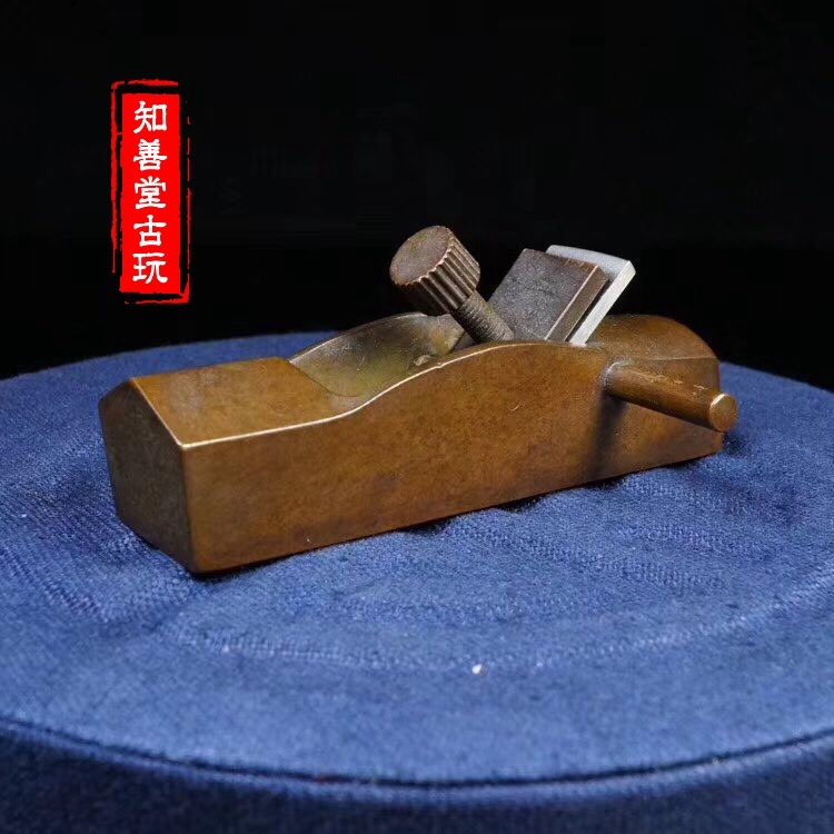 獨特銅刨子小擺件古玩銅器實心銅精工茶道小擺銅手把仿古銅雕老銅-細節圖5