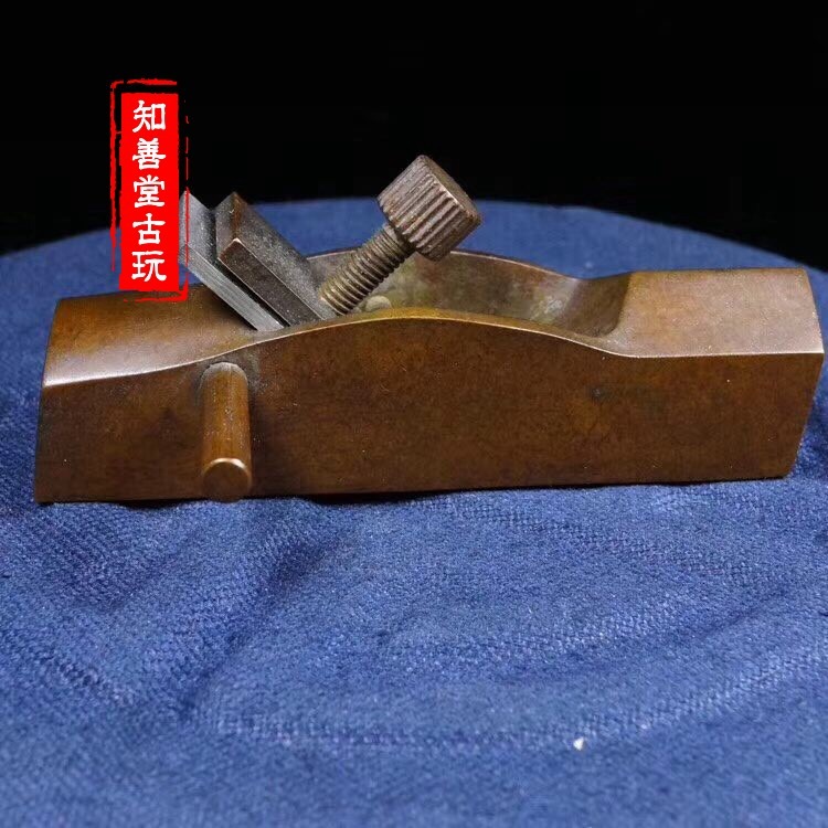 獨特銅刨子小擺件古玩銅器實心銅精工茶道小擺銅手把仿古銅雕老銅-細節圖10