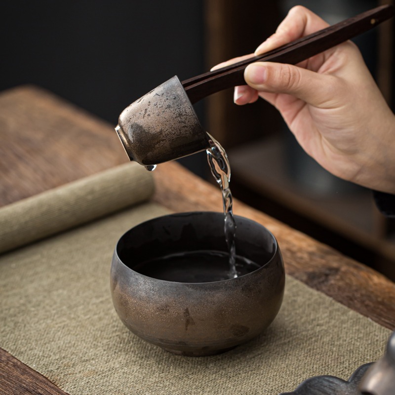 窯變鎏金盃洗小茶洗陶瓷禪意日式復古水盂茶渣碗小號功夫茶具配件-細節圖3