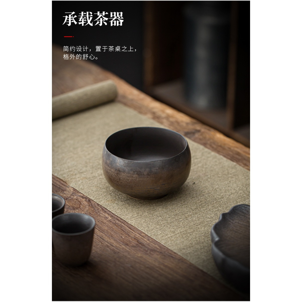 窯變鎏金盃洗小茶洗陶瓷禪意日式復古水盂茶渣碗小號功夫茶具配件-細節圖10