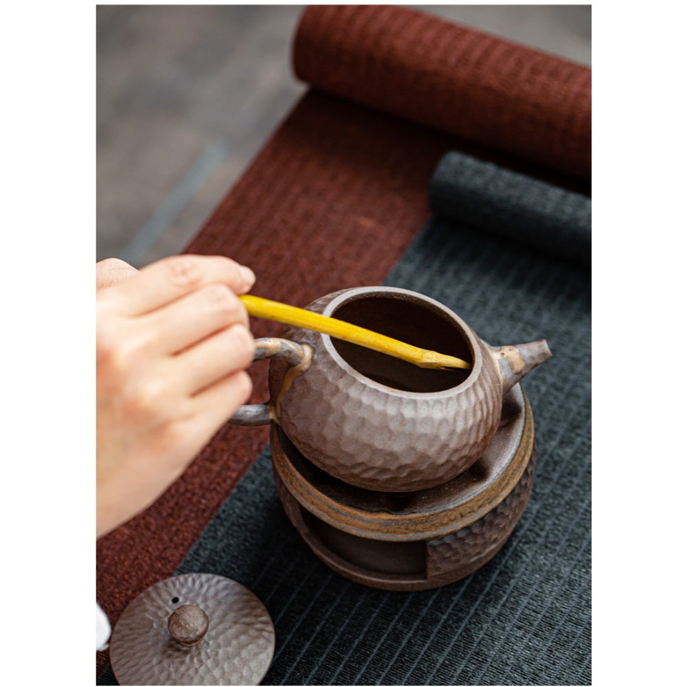 藤編竹製六君子手工組合竹製茶夾茶針茶勺功夫茶具套裝茶盤零配件-細節圖10