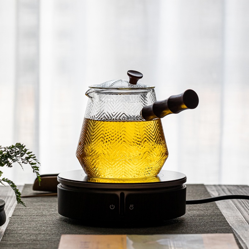側把玻璃茶壺耐高溫加厚透明家用雙膽茶水分離蒸煮雙用煮茶壺套裝-細節圖5