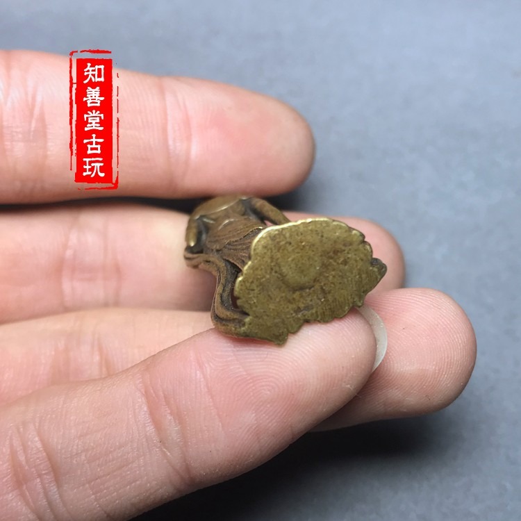 迷你袖珍黃銅觀音菩薩小擺件實心銅觀音手把件銅口袋佛像銅器微雕-細節圖5