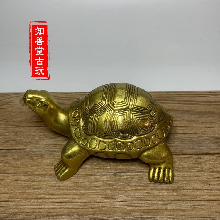 復古銅器 復古工藝品 純黃銅烏龜 老鱉 銅龜 長壽龜-細節圖6