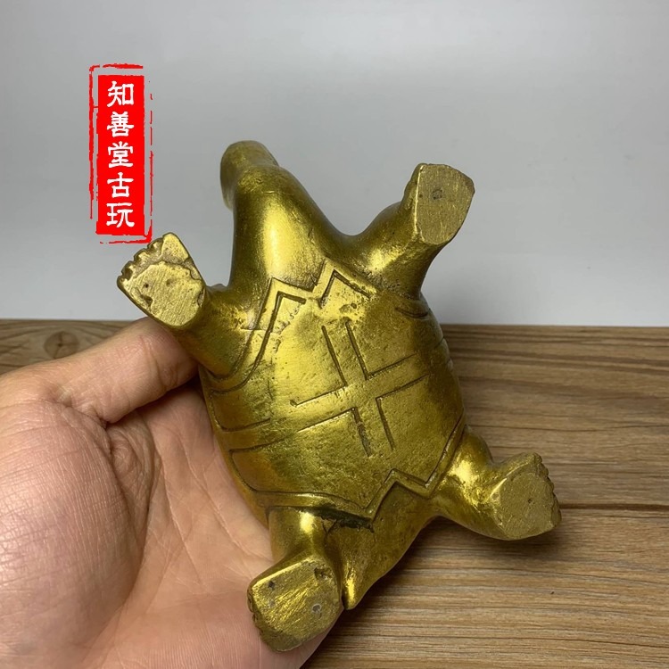 復古銅器 復古工藝品 純黃銅烏龜 老鱉 銅龜 長壽龜-細節圖10