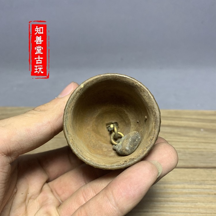 仿古古玩銅器收藏銅鈴鐺老銅藏鈴手工純銅製作精美佛頭銅鈴新品包-細節圖3