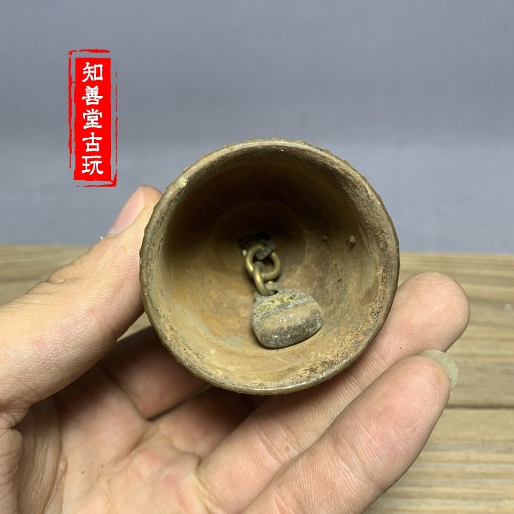仿古古玩銅器收藏銅鈴鐺老銅藏鈴手工純銅製作精美佛頭銅鈴新品包-細節圖9