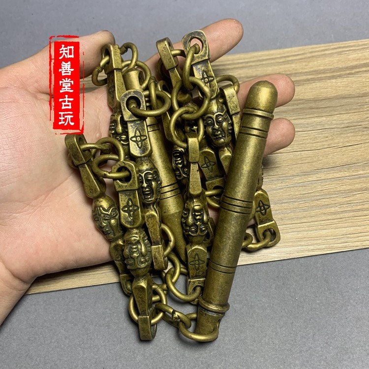 黃銅九節鞭表演實戰實心麒麟鞭九節鞭鞭子響鞭健身鞭響鞭健身甩鞭-細節圖2
