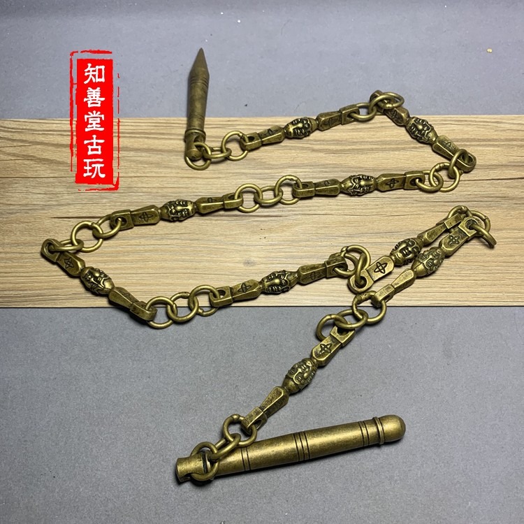 黃銅九節鞭表演實戰實心麒麟鞭九節鞭鞭子響鞭健身鞭響鞭健身甩鞭-細節圖4