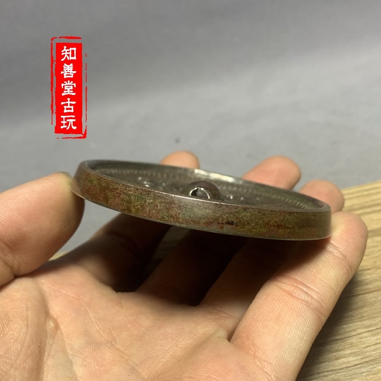 古玩古董青銅鏡海獸葡萄鏡唐鏡傳世包漿風水擺件仿古銅鏡包郵-細節圖5