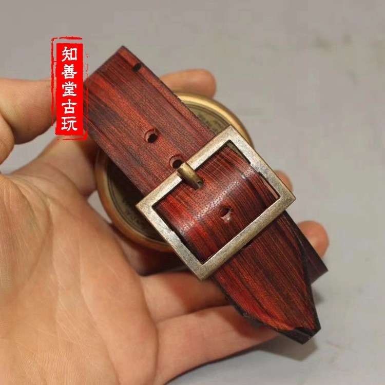 仿古黃銅 真皮懷表指南針指北針手錶海盜遠航羅盤指南針裝飾品-細節圖7