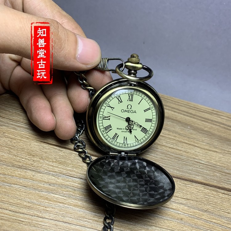 仿古鏤空項鏈表古董仿古表 老式上海火車頭 自動機械懷表男女翻蓋-細節圖4