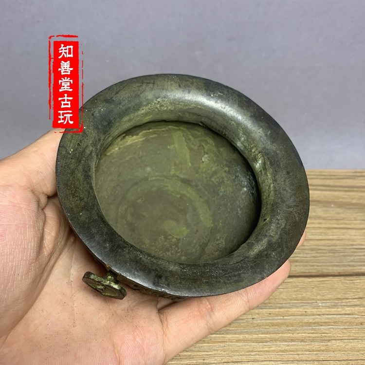 熱銷古玩銅器收藏 仿古青銅器聚寶盆擺件家居店鋪辦公室桌面飾品-細節圖2