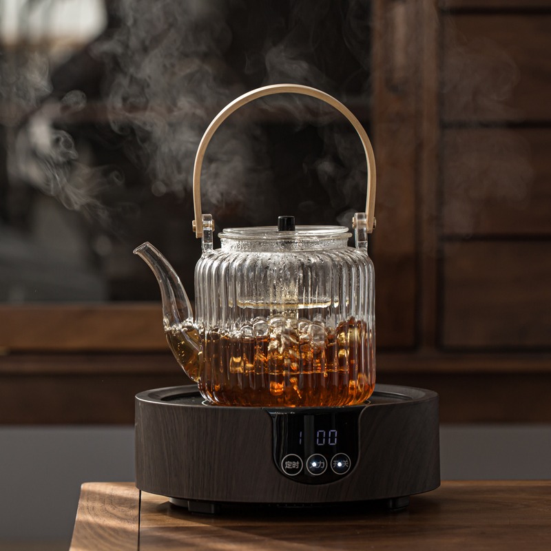 耐高溫玻璃煮茶壺茶水分離煮茶套裝小型小青柑專用提樑壺蒸煮雙用-細節圖3