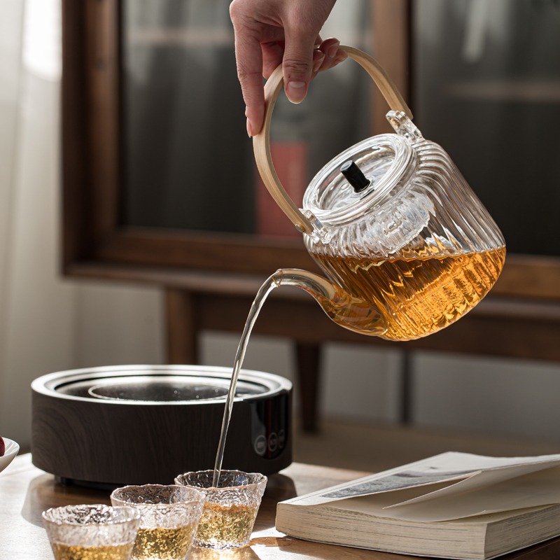 耐高溫玻璃煮茶壺茶水分離煮茶套裝小型小青柑專用提樑壺蒸煮雙用-細節圖4