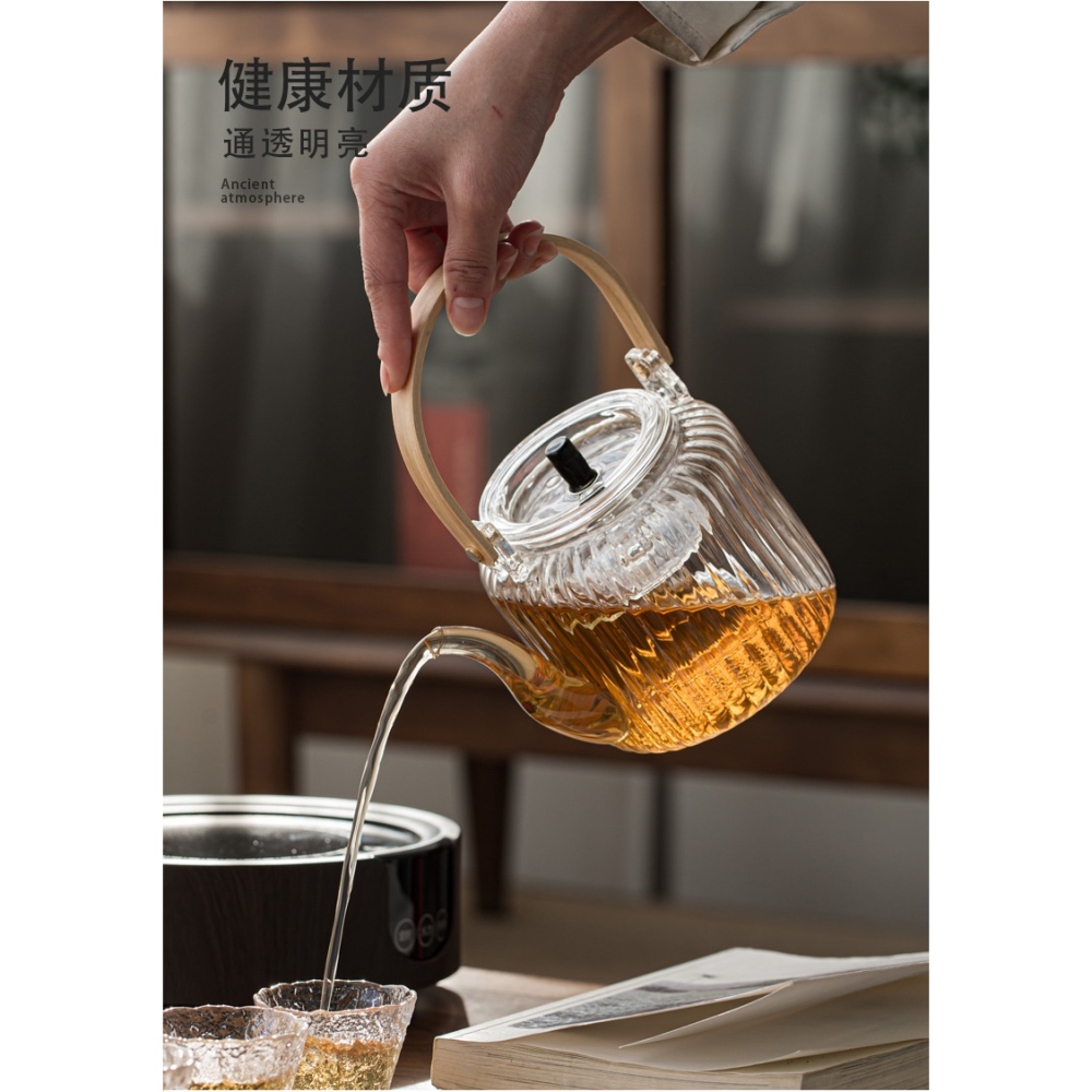 耐高溫玻璃煮茶壺茶水分離煮茶套裝小型小青柑專用提樑壺蒸煮雙用-細節圖8