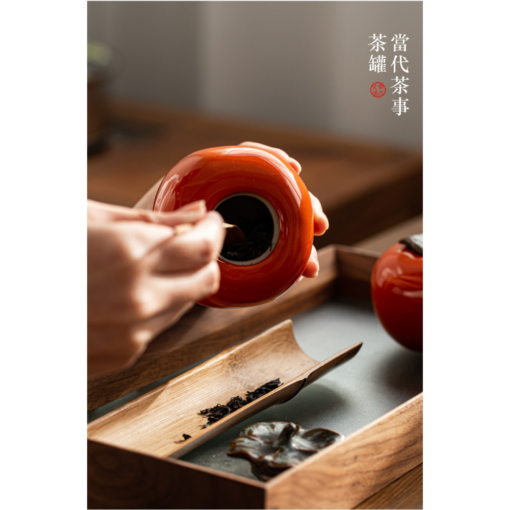 西紅柿子茶葉罐陶瓷創意個性時尚迷你旅行便攜小號密封罐-細節圖7