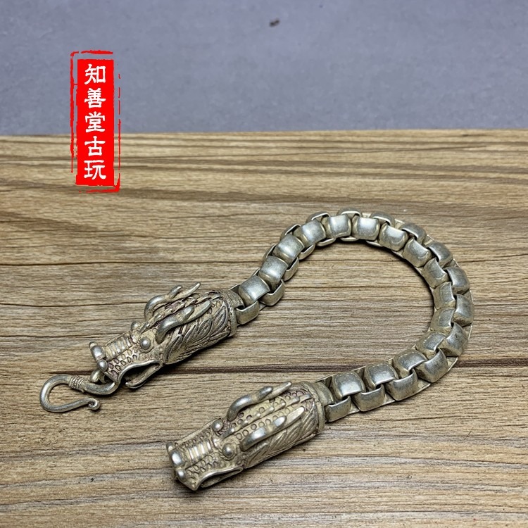 仿古古董民族風苗銀藏銀飾品男款鎖骨項鏈吊墜仿古銀中國風工藝-細節圖2