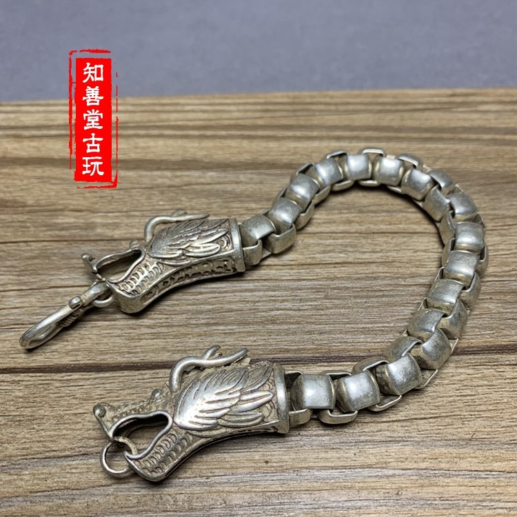 仿古古董民族風苗銀藏銀飾品男款鎖骨項鏈吊墜仿古銀中國風工藝-細節圖3