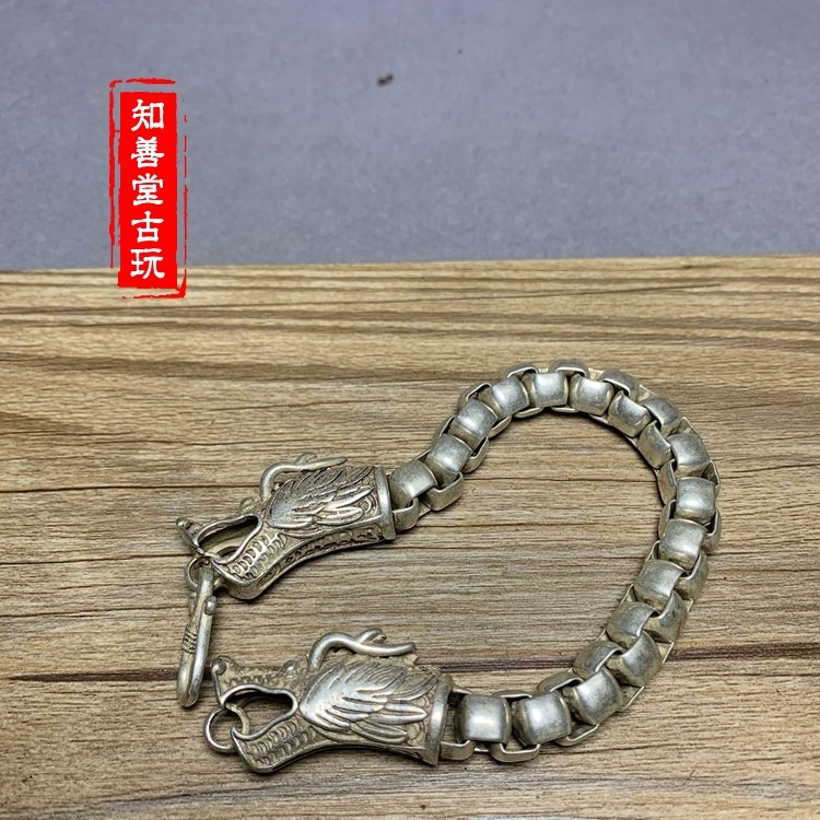 仿古古董民族風苗銀藏銀飾品男款鎖骨項鏈吊墜仿古銀中國風工藝-細節圖4