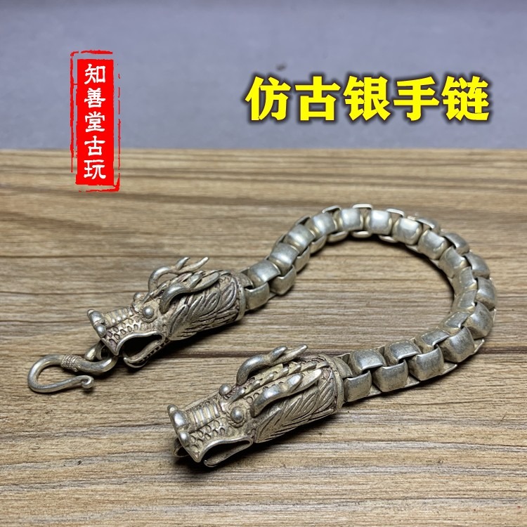 仿古古董民族風苗銀藏銀飾品男款鎖骨項鏈吊墜仿古銀中國風工藝-細節圖5