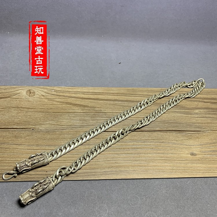 仿古仿銀霸氣男款藏銀項鏈大項鏈復古龍骨粗項鏈男式藏銀白銅項鏈-細節圖8