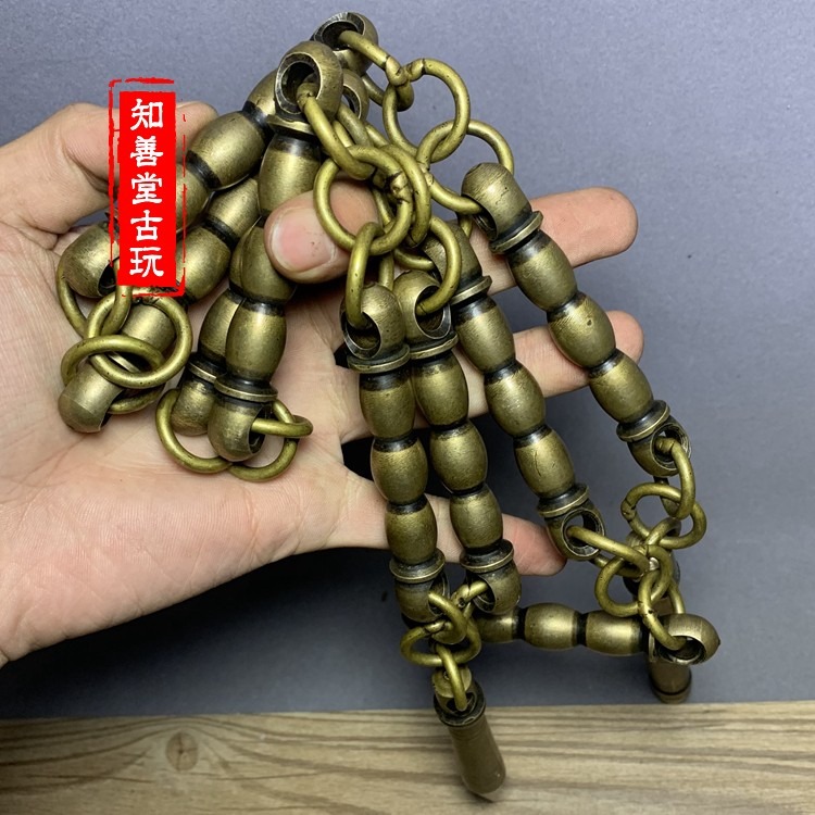 古玩雜項純銅實心九節鞭武術鞭練功鞭仿古九節鞭收藏精鑄工藝品-細節圖10