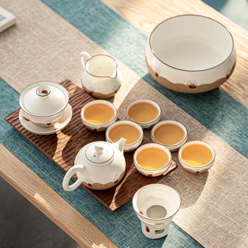 粗陶三才蓋碗單個防燙日式復古泡茶小蓋碗陶瓷不燙手蓋碗茶杯套裝-細節圖5