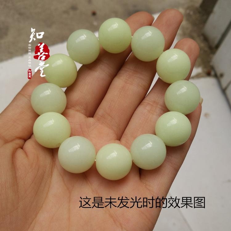 包郵天然螢石夜明珠手鏈夜光石原石 單圈發光手串情侶男女款禮物-細節圖8