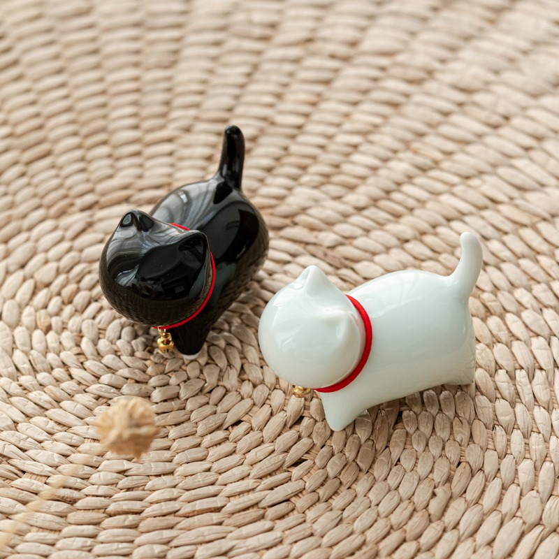 陶瓷萌貓茶寵擺件精品高檔創意可愛茶臺茶桌飾品茶藝茶道茶玩擺設-細節圖3