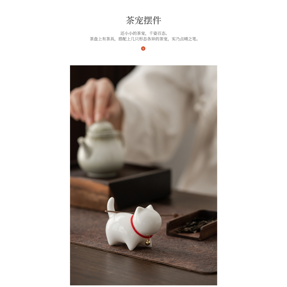 陶瓷萌貓茶寵擺件精品高檔創意可愛茶臺茶桌飾品茶藝茶道茶玩擺設-細節圖9